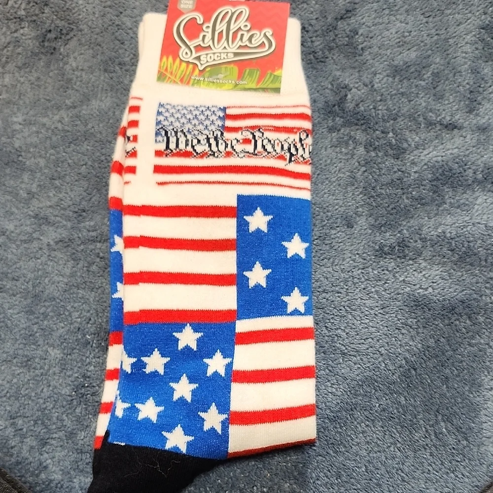 4 For $25 Red and White Casual Socks with Patriotic Designs - Picture 2 of 6